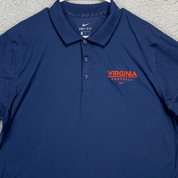 Virginia Cavaliers Nike Mens Polo Shirt XL Dri-Fit Navy Football Rugby Athletic